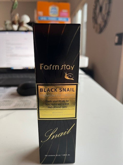 FARMSTAY Black Snail Premium Eye Brightener Cream Improve Appearance Of Wrinkles