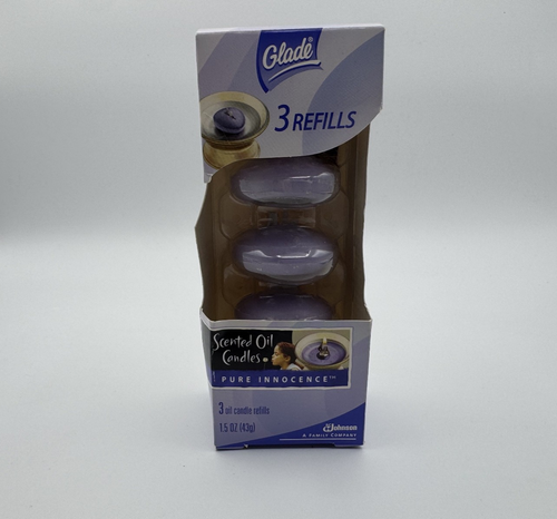 3 pack GLADE Scented Oil Candle refills PURE INNOCENCE Candles, Rare NIB