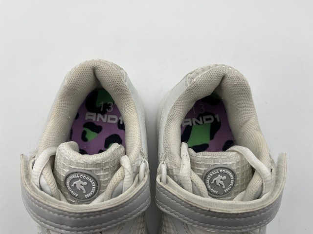 AND1 White Platform Court Big Girls Sneakers Shoes Size 13 Kids, White, Pre-own