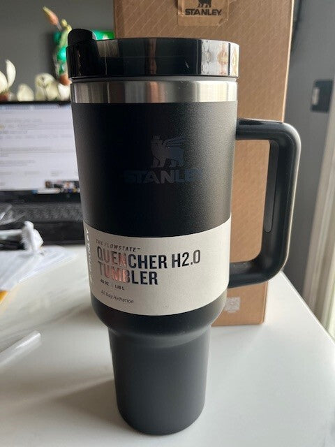 Stanley Black Chrome 40 Oz Quencher Tumbler H2.0 Flow State 40 oz, New