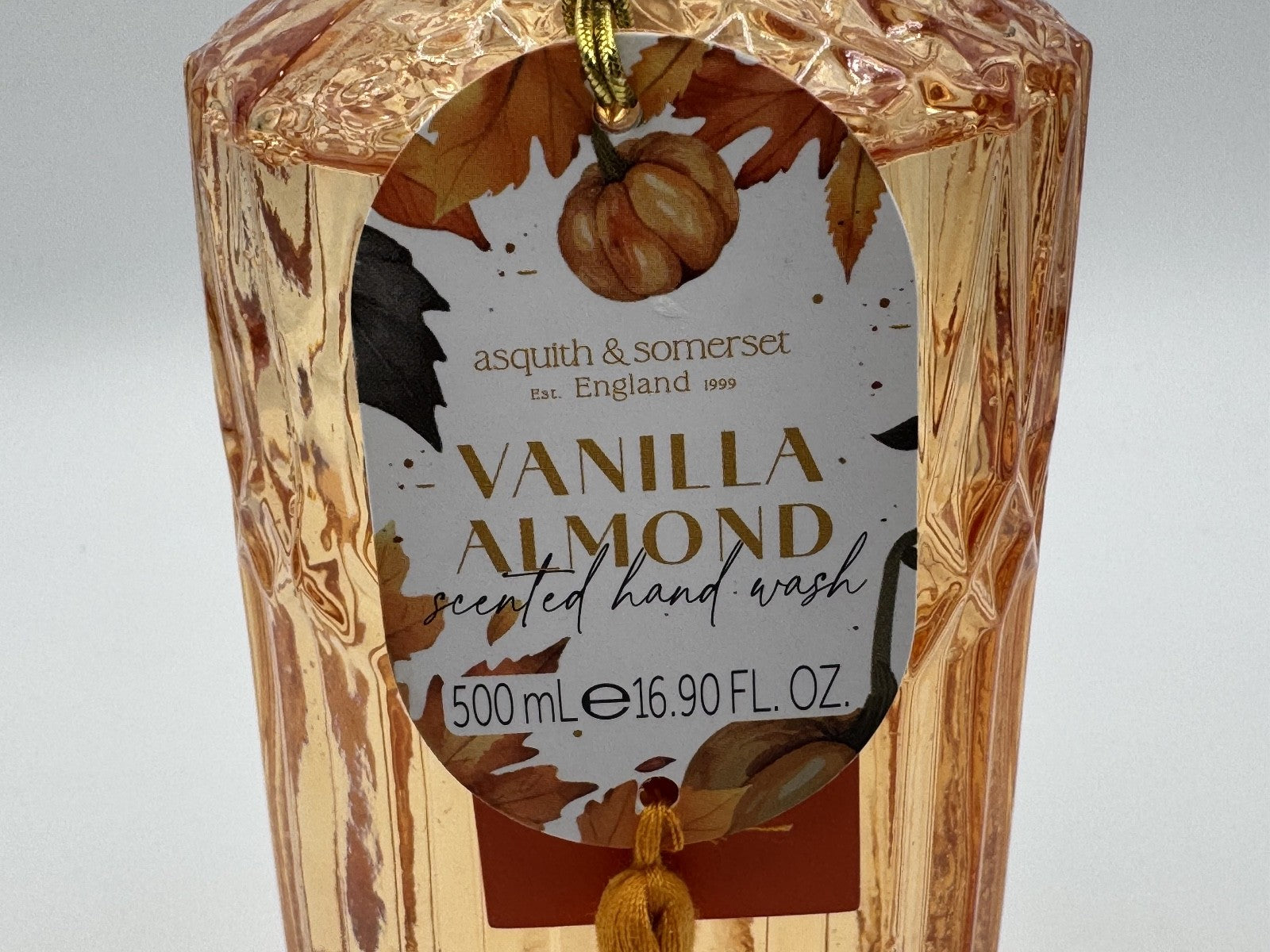 Asquith & Somerset Vanilla Almond Scented Hand Wash 16.9 fl oz, New Glass Bottle