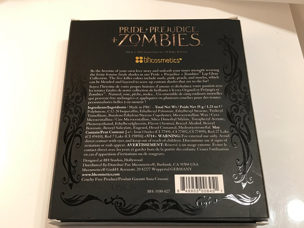BH Cosmetics Pride and Prejudice and Zombies 5pc Lip Gloss Set