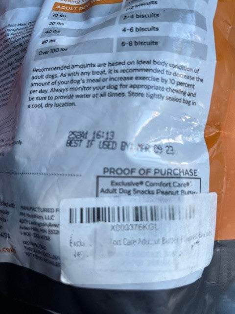Exclusive Comfort Care Dog Snacks Biscuits Prebiotics + Fiber &Sizzlers Original