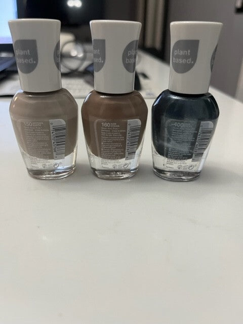 3-Sally Hansen Nail Polish Good Kind Pure VEGAN Mother Earth Raw Cocoa Lava Rock