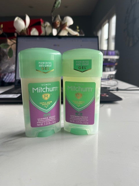 2 pk. Mitchum Women Triple Odor Defense Antiperspirant Deodorant Gel 3.4 oz New