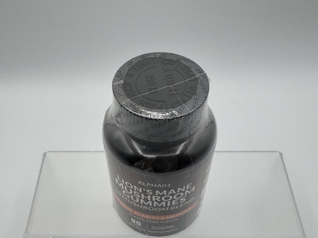 Alpha01 Lion's Mane Mushroom Gummies, 10 Mushroom Blend, 90 caps. New Sealed