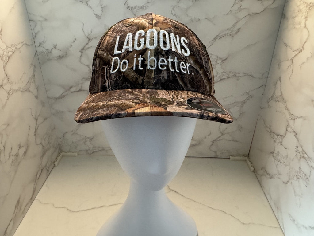 Lagoons Do It Better Fitted Hat Multicolor L-XL Embroidered Wood Camo Flexfit