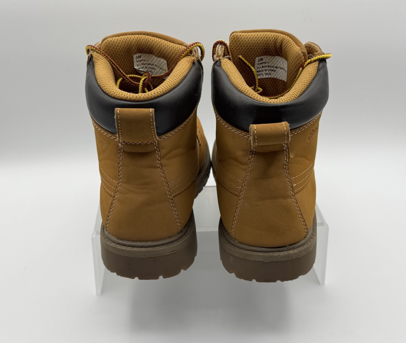Eddie Bauer Karpie Youth Tan Work Hiking Boots Size 5M, Pre-owned Excellent