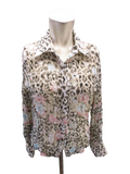 Ashley Stewart Plus Women's LIGHTWEIGHT Leopard ANIMAL PRINT Blouse 2XL Pre-own