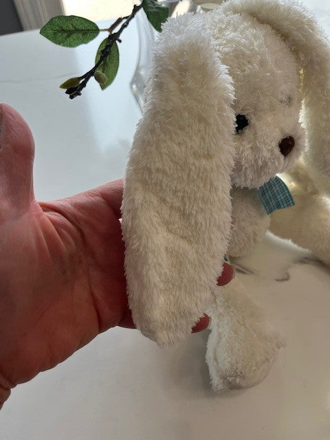 White Bunny Rabbit Plush Floppy Ears w/ bow tie, Stuffed Animal Toy PRE-OWNED