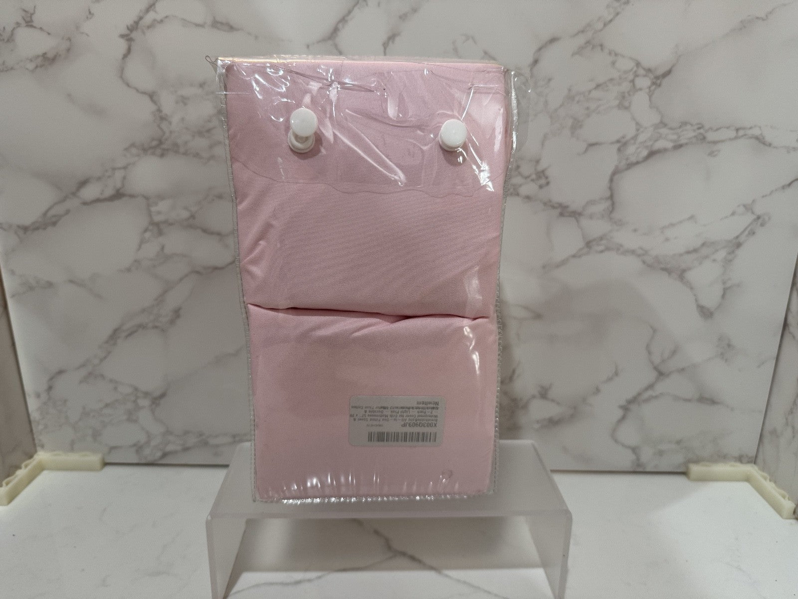 BreathableBaby All-in-One Fitted Sheet & Waterproof Cover Light Pink 2 Pack New