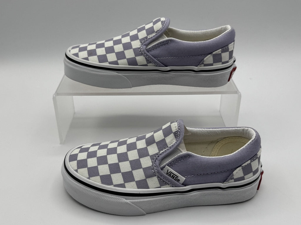 Vans Classic Slip-On Checkerboard Purple White Kids Unisex Size 11.5, NWOT