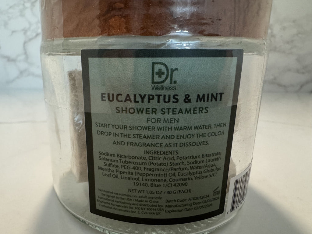 Dr. Wellness Eucalyptus & Mint Shower Steamers For Men/Unisex 6 Ct. New Sealed