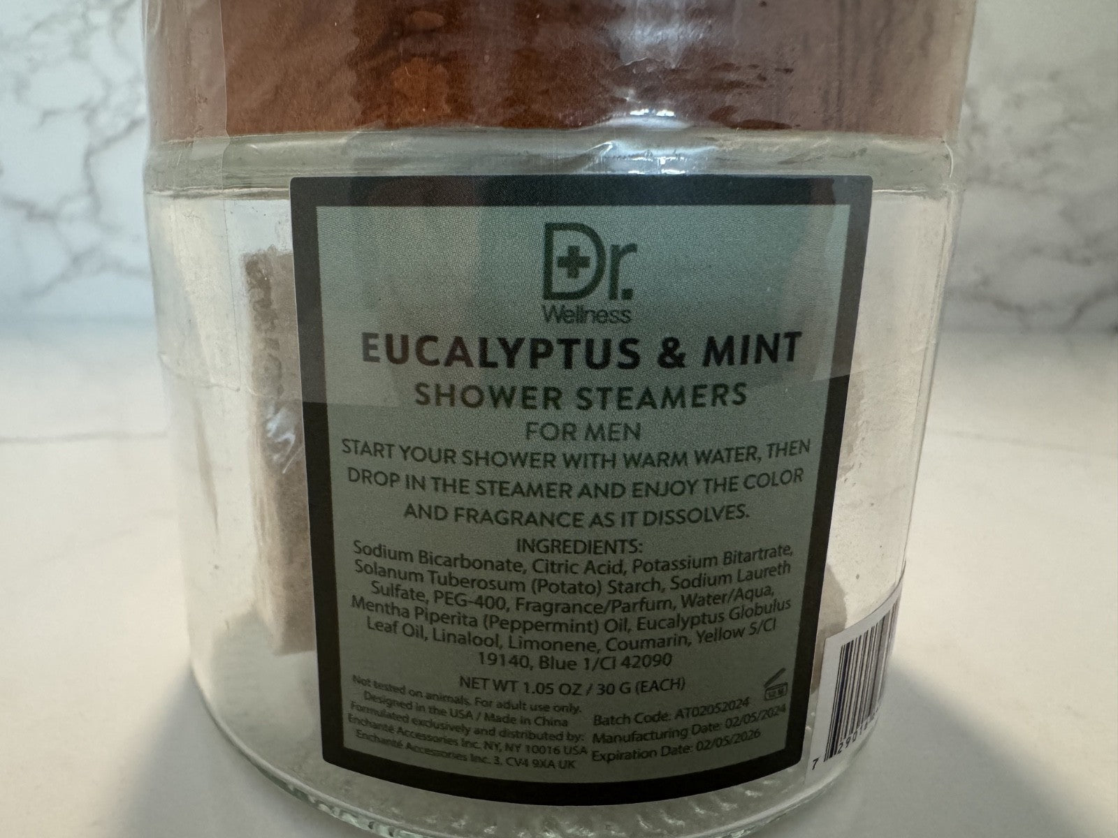 Dr. Wellness Eucalyptus & Mint Shower Steamers For Men/Unisex 6 Ct. New Sealed