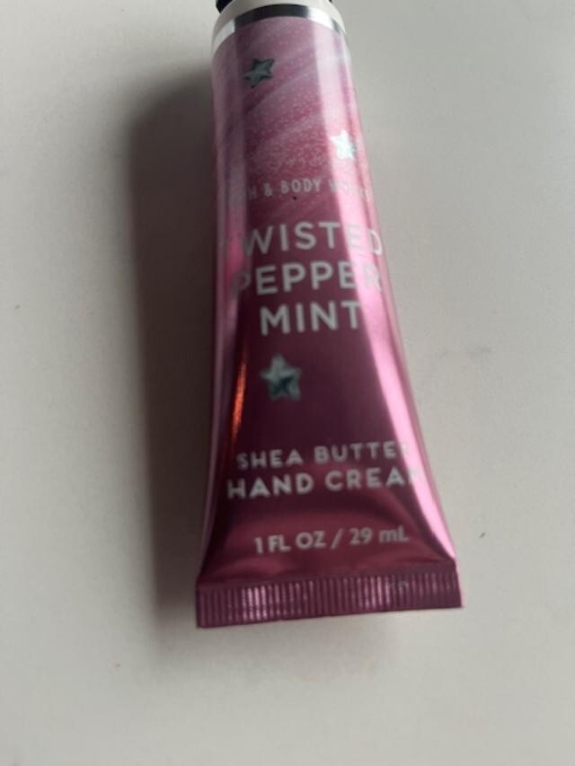 Bath and Body Works Travel Size TWISTED PEPPERMINT hand cream & Bacterial Spray