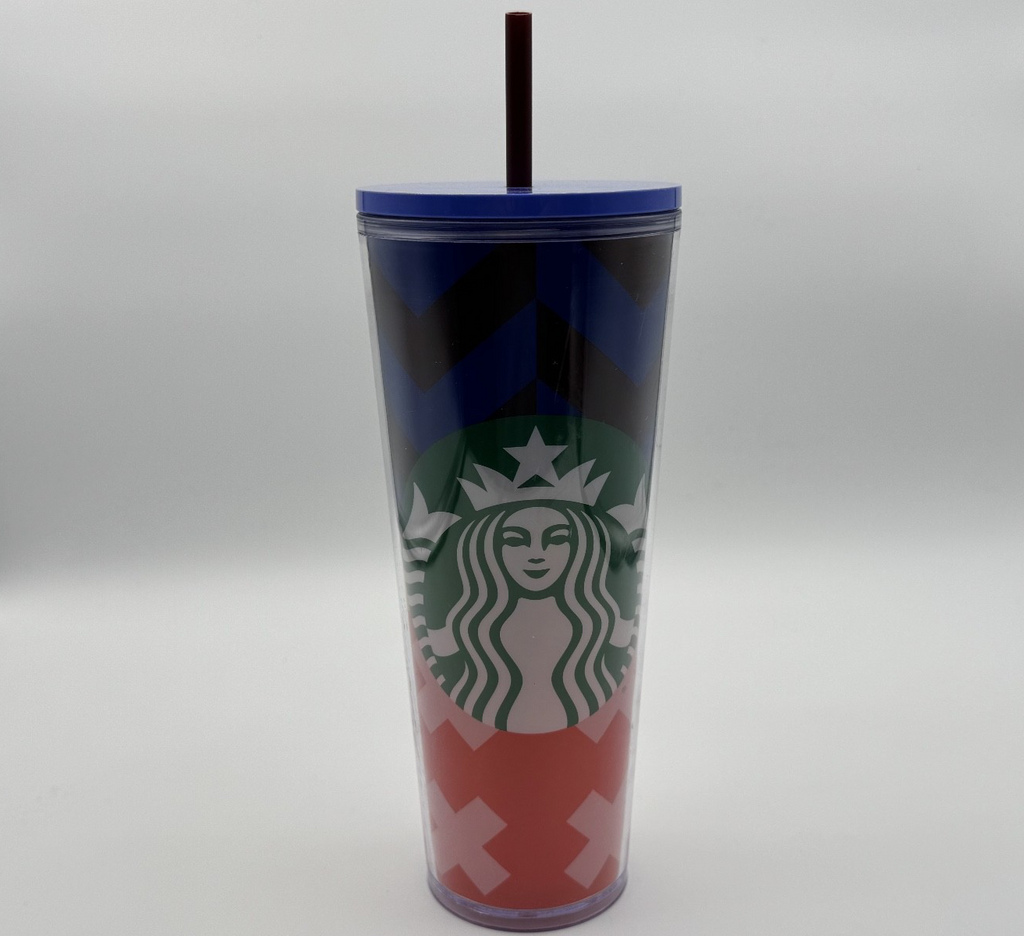 Starbucks 2021 Back To School Multicolor 24 Oz. Cold Cup Tumbler w/ Straw, NEW