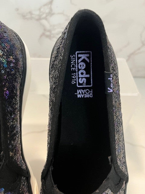 Keds Women's Double Decker Slip-on Sequin Sneak Dream Foam Foot Bed Size 7, NWOB