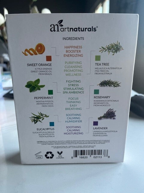 ArtNaturals Aromatherapy Top-6 Essential Oil Set, 100% Pure 6 x 10ml Bottles NIB