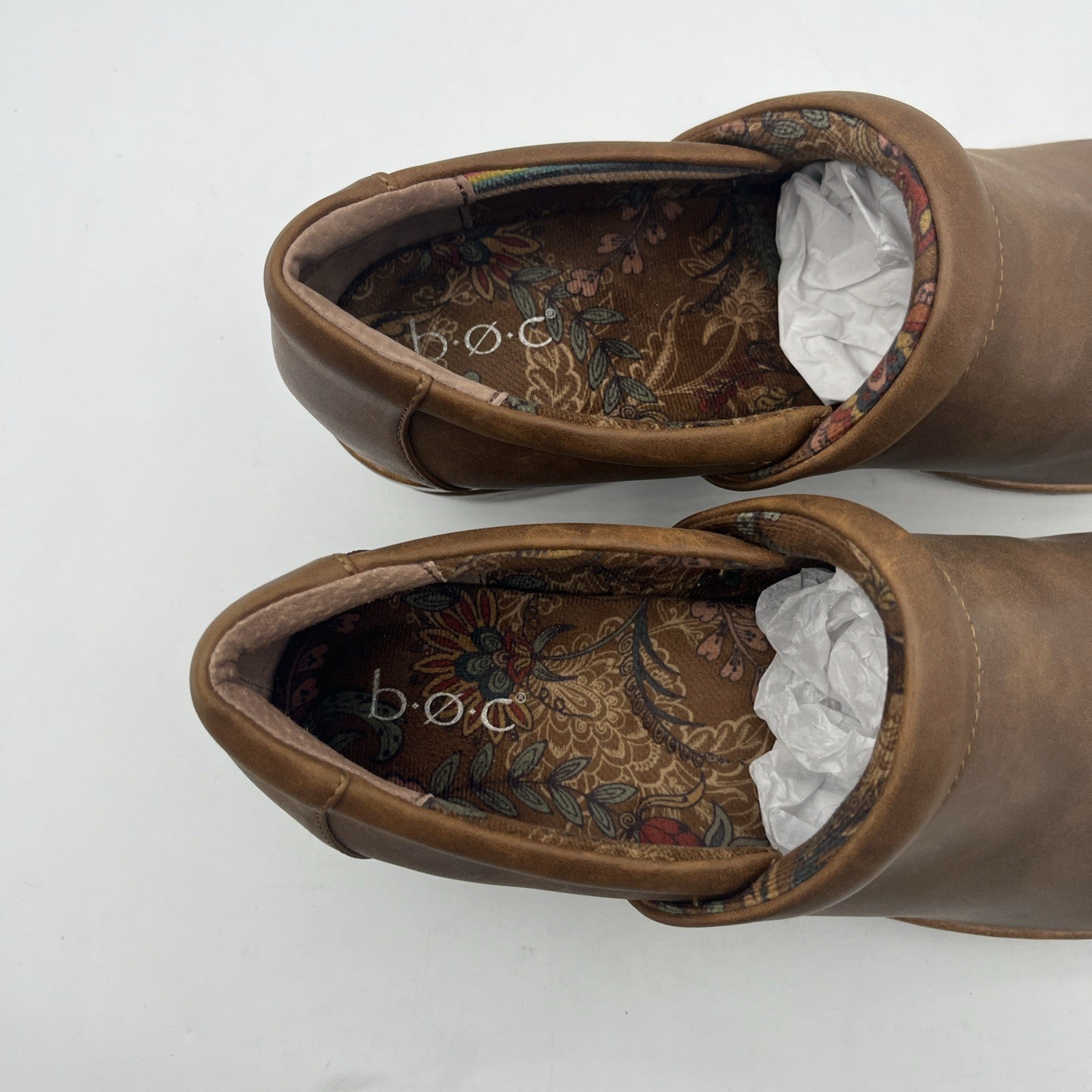 B.O.C Women's Peggy II Clogs, 10M, Slip-on Brown Leather, Pre-owned