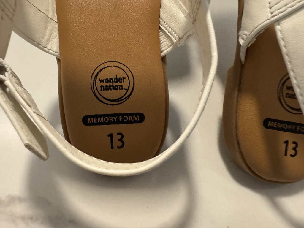 Wonder Nation White Wonder Nation Two-Strap Sandal Size 13 Girls, Pre-owned