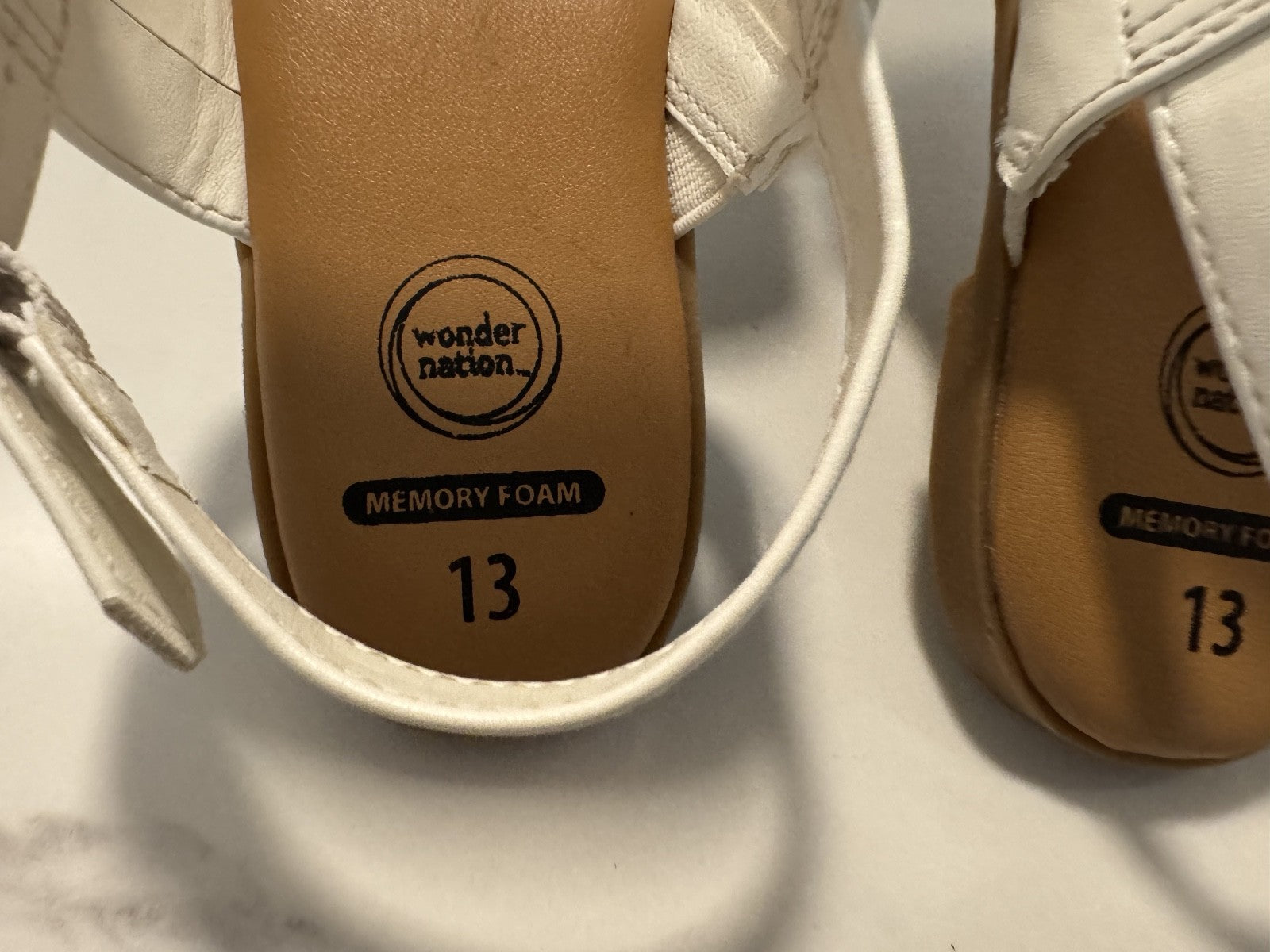 Wonder Nation White Wonder Nation Two-Strap Sandal Size 13 Girls, Pre-owned