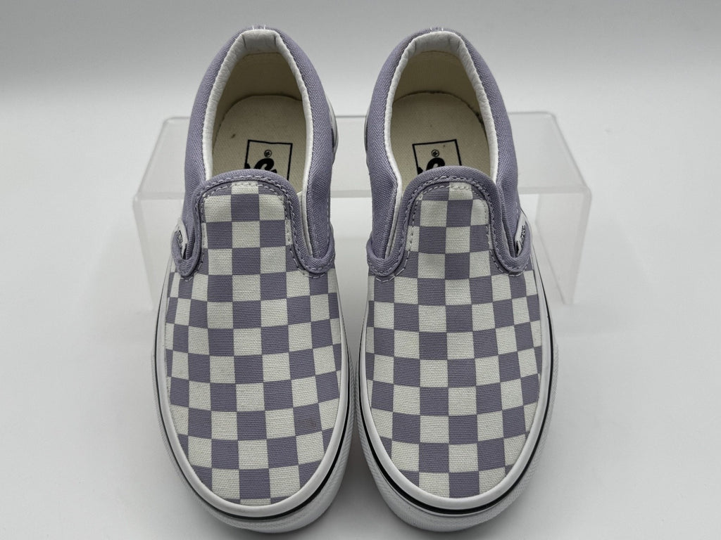 Vans Classic Slip-On Checkerboard Purple White Kids Unisex Size 11.5, NWOT