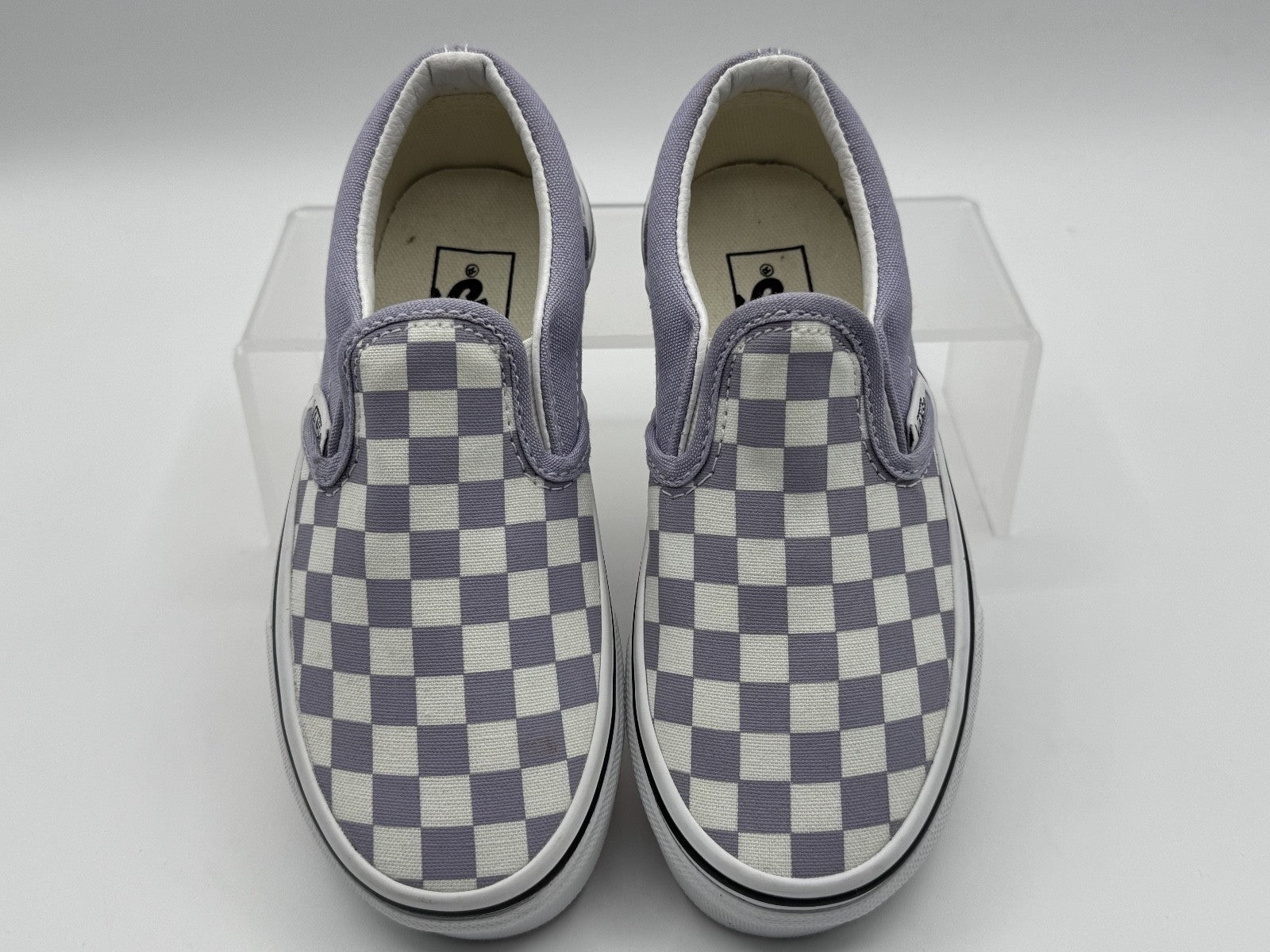 Vans Classic Slip-On Checkerboard Purple White Kids Unisex Size 11.5, NWOT