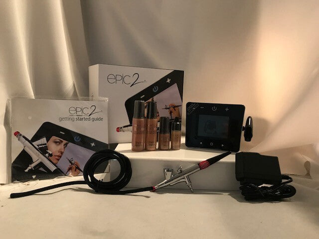 Luminess Air Airbrush EPIC 2 Makeup System No drip pink Stylus & 4pc Med Makeup