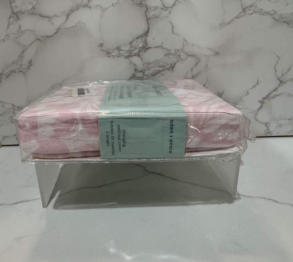 Aden + Anais Essentials Changing Pad / Mat Cover, Pink/White Flowers, New Sealed