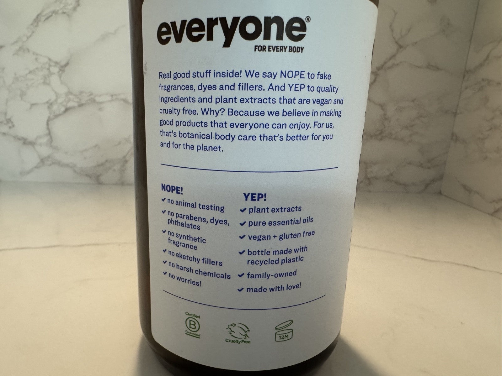 Everyone 3 In 1 Body Wash, Bubble Bath Soap & Shampoo Lavender & Mint 32 Oz NEW