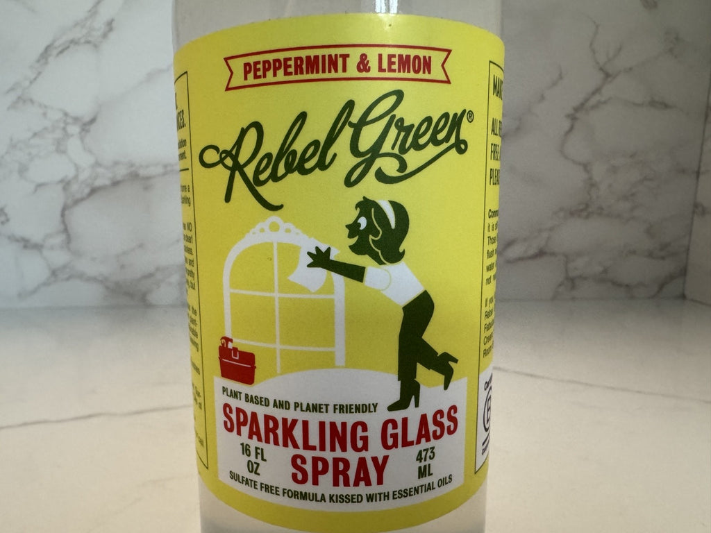 Rebel Greens Sparkling Glass Spray 16 oz ,Peppermint & Lemon, Vegan,  SEALED