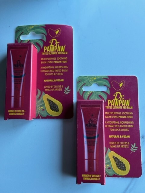 2 Pk-Dr Paw Paw Tinted Ultimate Red Balm Vegan Soothing Hydrating Natural