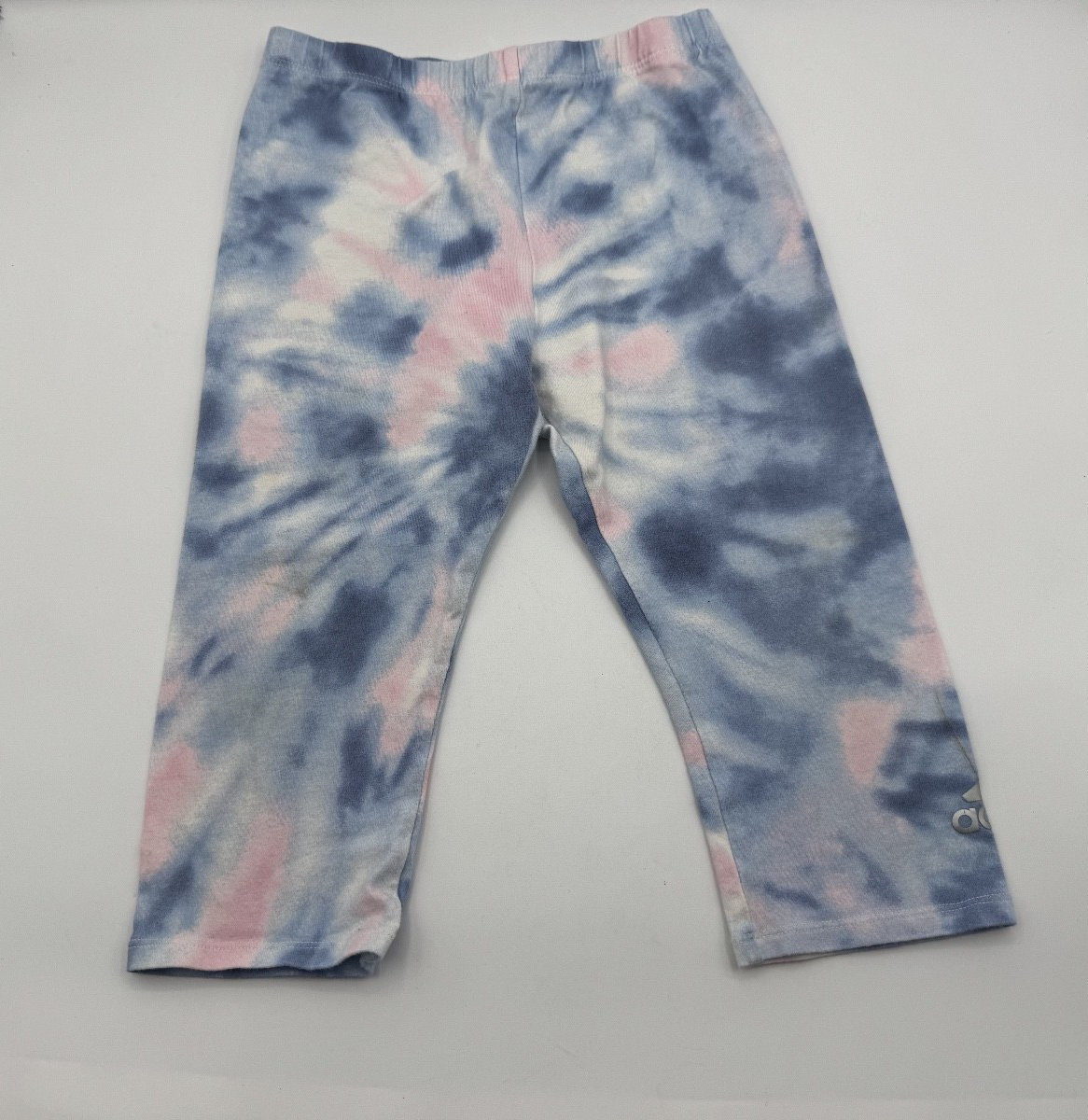Adidas Love Girls Pink Shirt and Tie Dye Leggings, Size 6, pre-owned