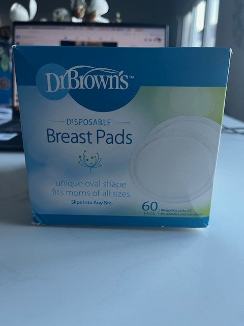 Dr. Brown’s Oval Disposable Breast Pads (60 pads) for Nursing Moms, Adhesive NIB