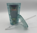 Starbucks 2022 Mermaid Iridescent Scale Wave Cup 16 oz Tumbler NEW Glitter Straw