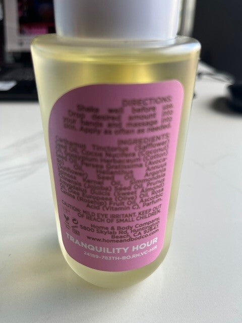 Tranquility Hour w/ Rosehip Oil & Vit C Radiance Body Oil, Hibiscus Rose 8 oz