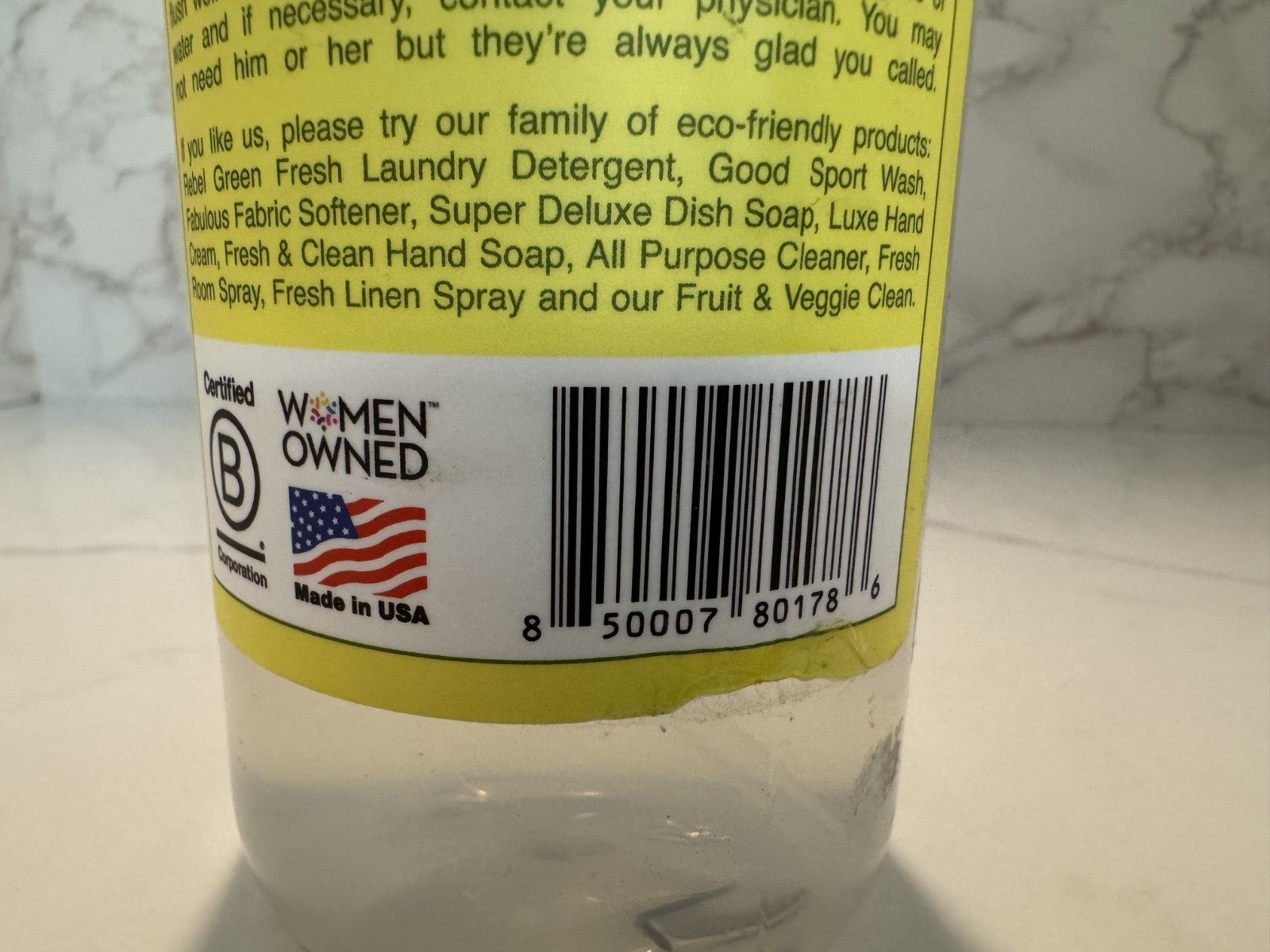 Rebel Greens Sparkling Glass Spray 16 oz ,Peppermint & Lemon, Vegan,  SEALED