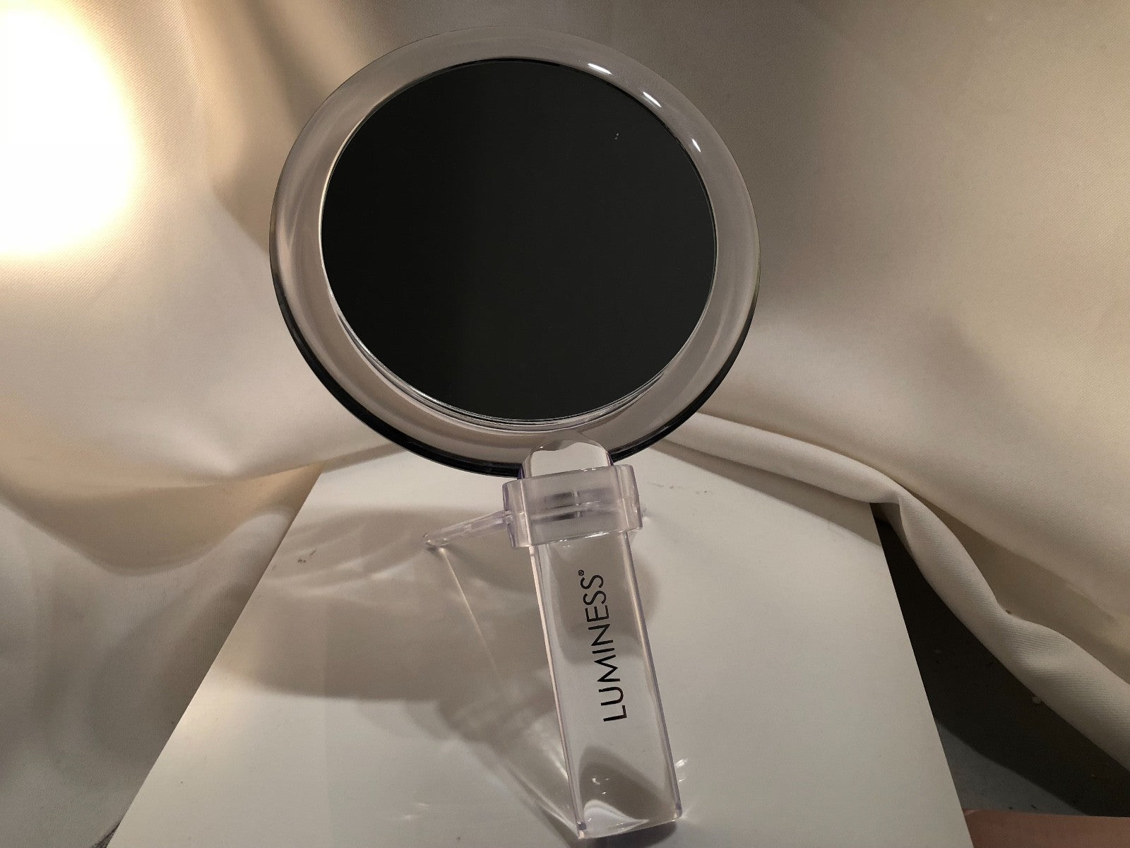 Luminess DUAL SIDED MAGNIFICATION MIRROR Handheld Mirror With Stand New In Box