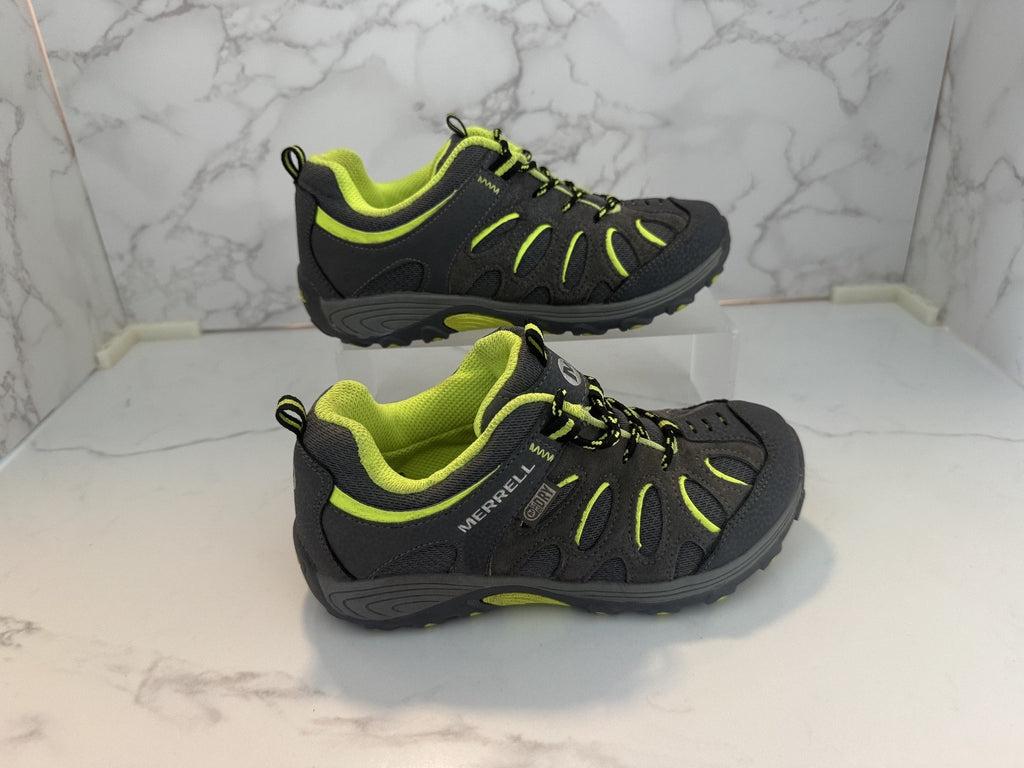Merrell Hiking Shoes Boys 1M Gray Green Waterproof Select Dry Chameleon Low top