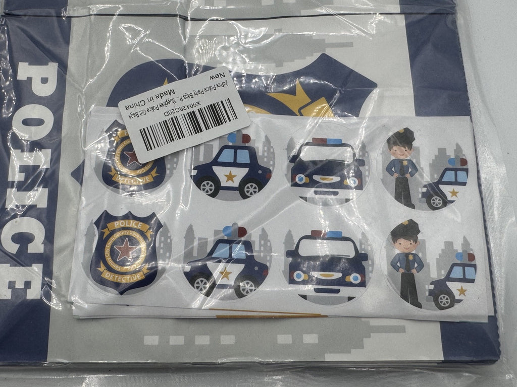 24pc Police Gift Bags w/ Stickers Party Favors & Decorations for Kids Birthday