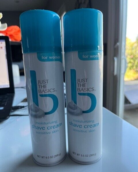2 pack-Just The Basics Moisturizing Shave Cream For Sensitive Skin 9.5 oz ea.