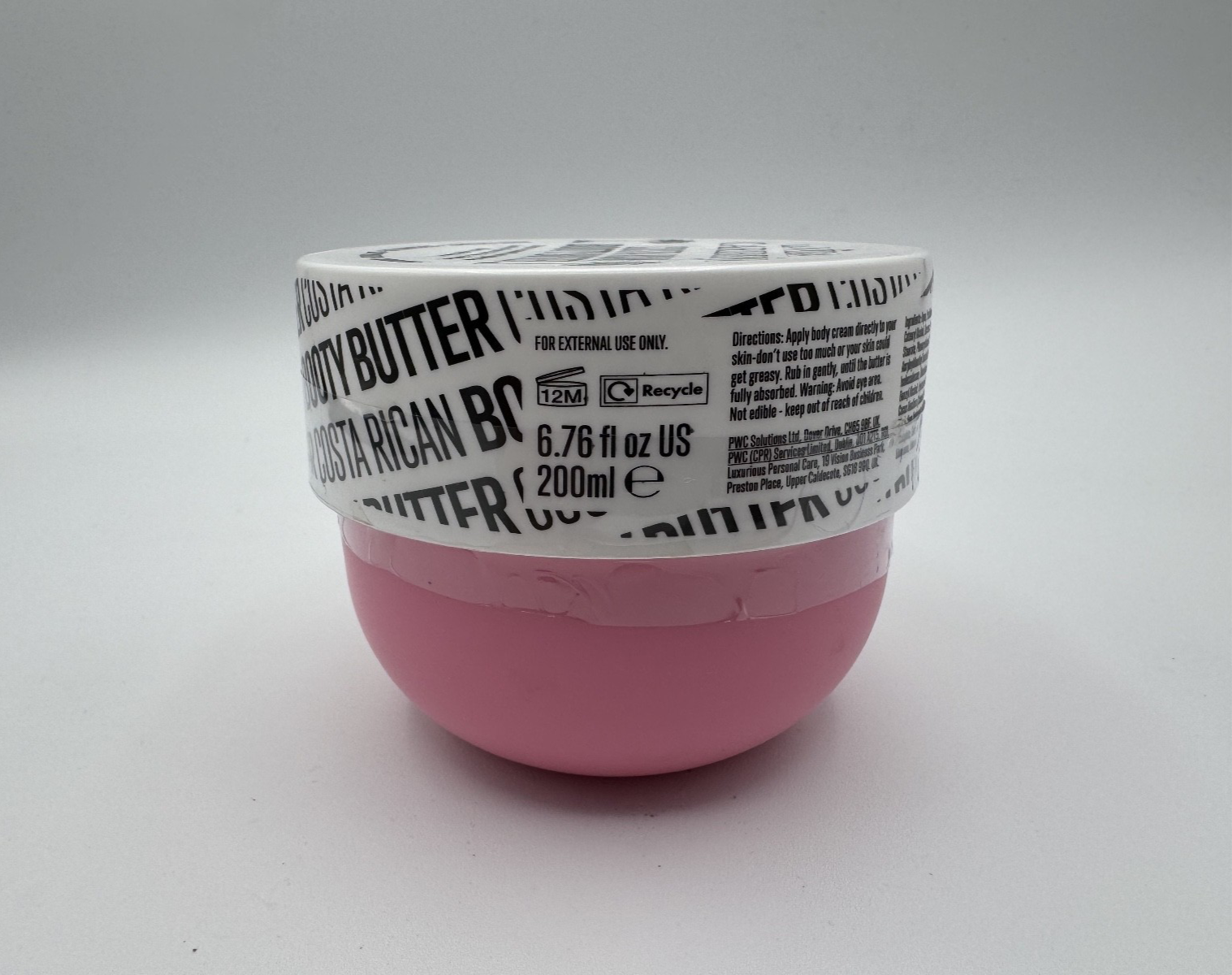 La Vida Caribena Costa Rican Booty Butter, Coconut Oil Rose Extract, New 6.76 oz