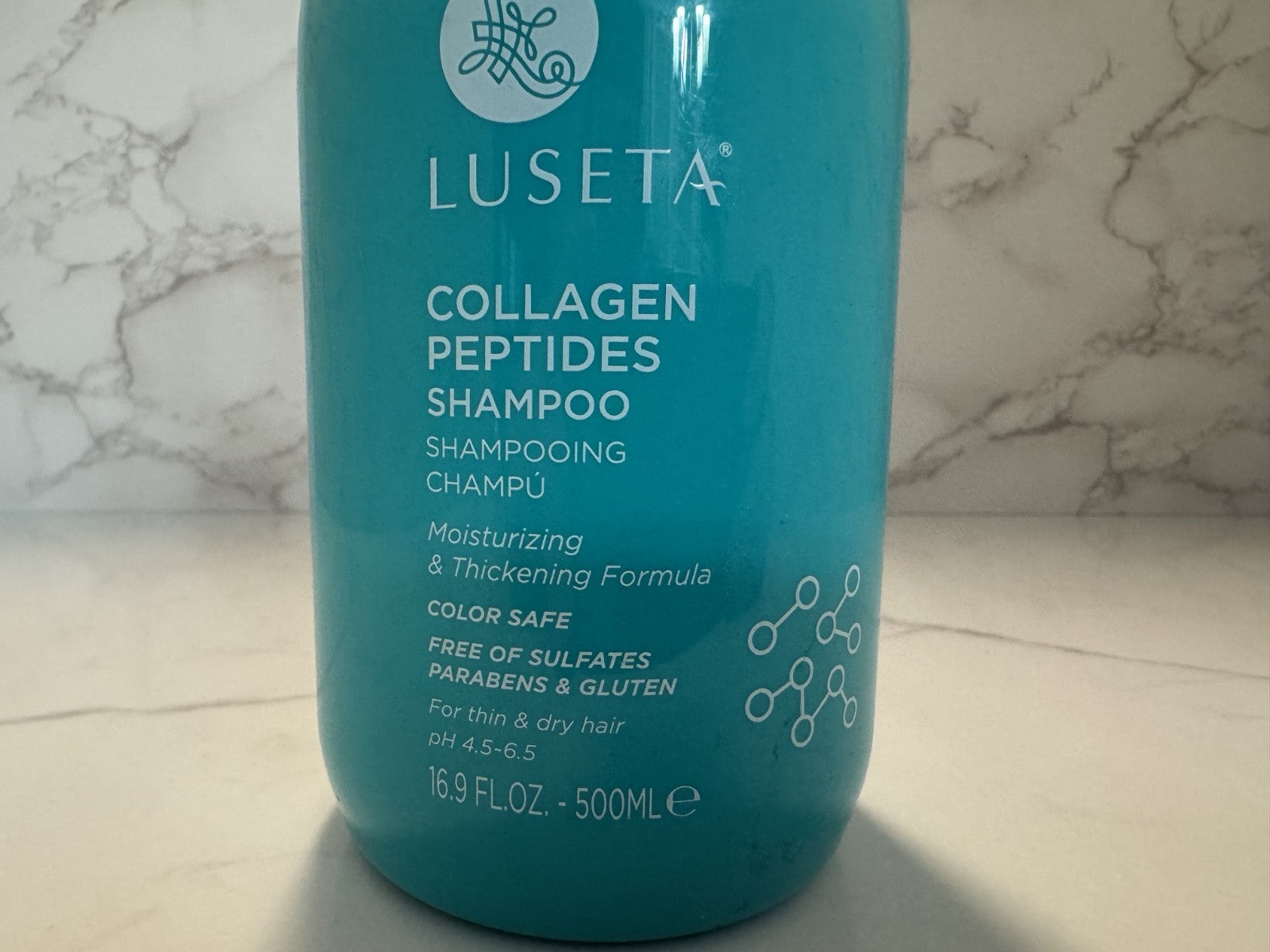 Luesta Collagen Peptides Moisturizing & Thickening Shampoo Color Safe, 16.9 oz
