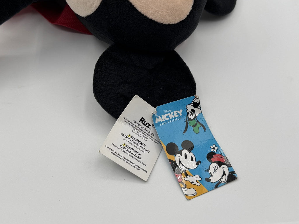 Disney Mickey Mouse Plush BackpackStuffed Animal Bag 17” Adjustable Straps - NWT