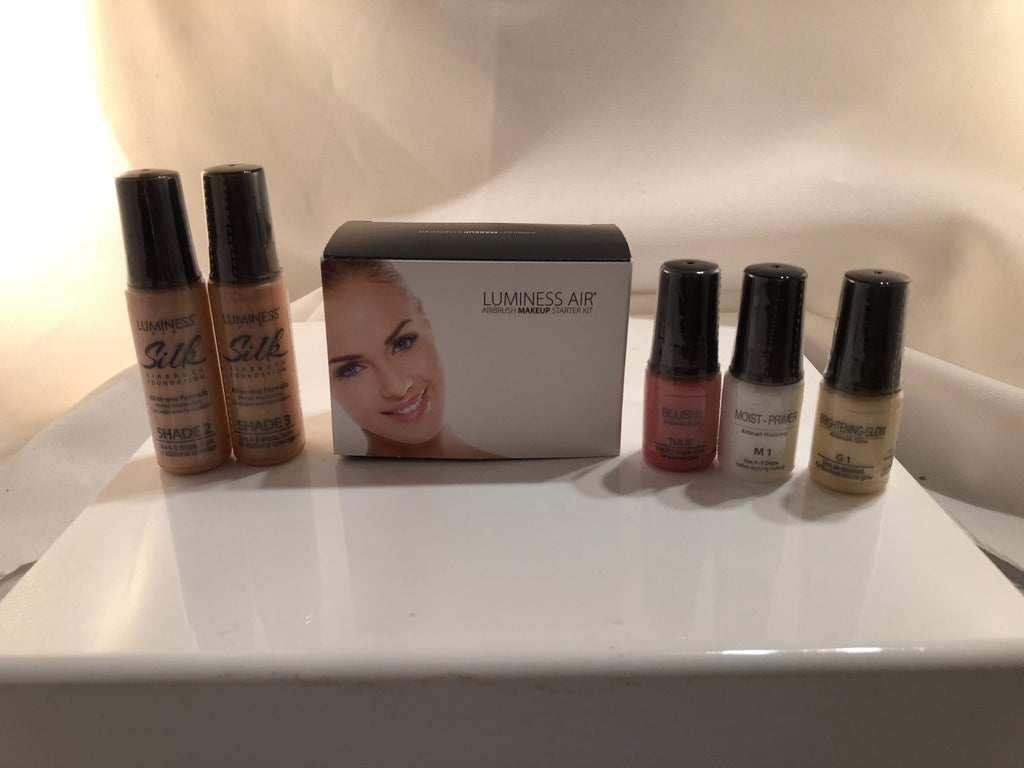 Luminess Air Airbrush Makeup Legend Aqua System&Pink Tip NoDrip Stylus5pc Medium