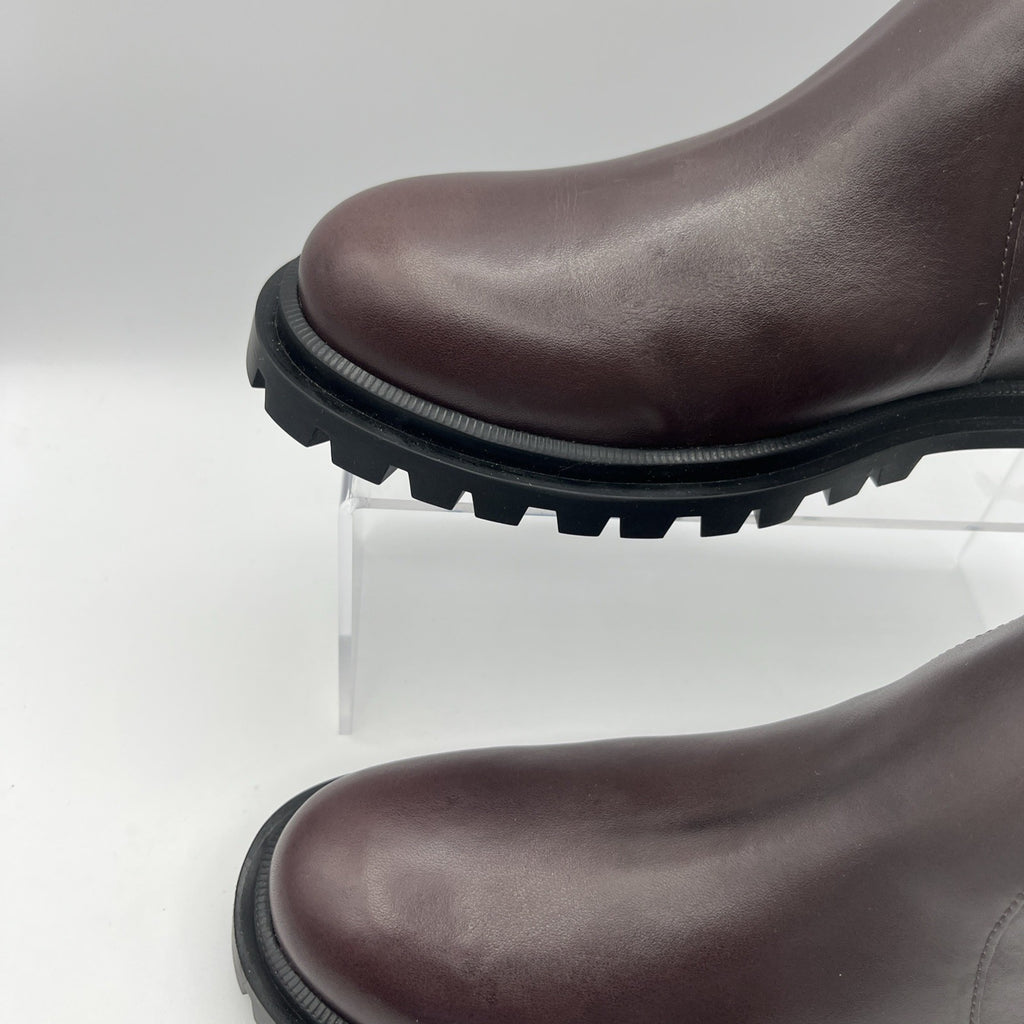 Arezzo Bota Salto Baixo Couros Atanado Soft Grape Brown Leather NIB Size 7.5 003