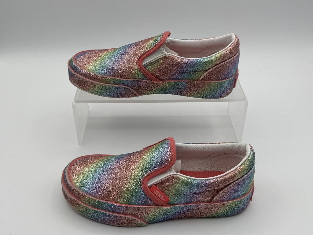 Vans Glitter Rainglow Rainbow Girls Kids Size 12.5 Toddler Classic Slip On Shoes