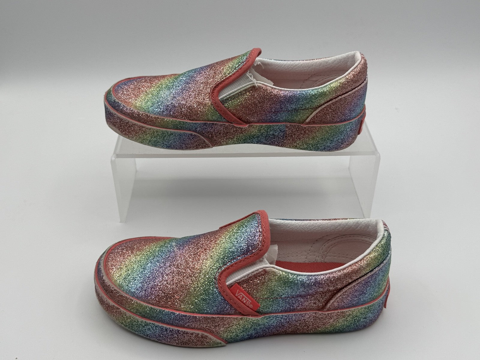 Vans Glitter Rainglow Rainbow Girls Kids Size 12.5 Toddler Classic Slip On Shoes
