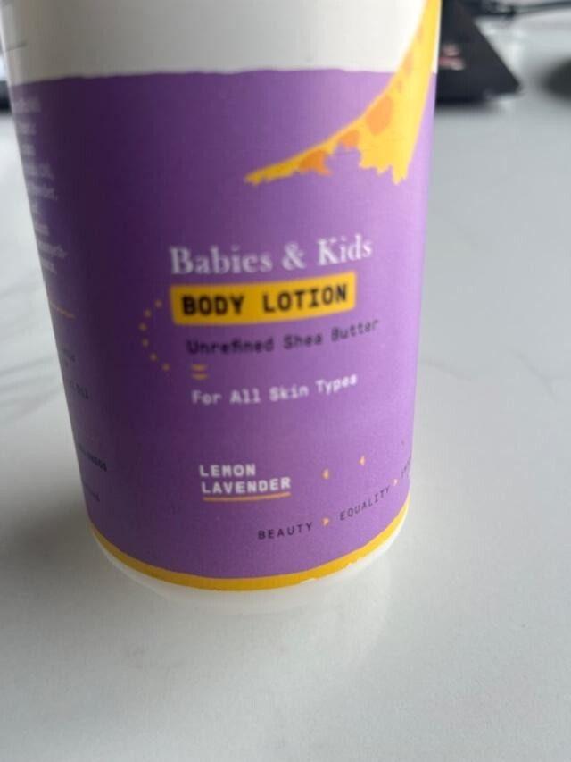 Alaffia Babies & Kids Body Lotion Lemon Lavender w/Shea Butter 16oz 02/26 SEALED