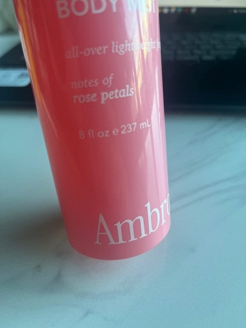 Ambrose Summer Rose Body Mist All-Over lightweight fragrance Rose Petals NEW